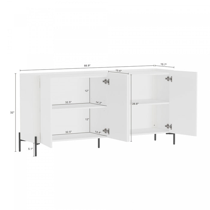 Abbey Modern 67\" Sideboard in White