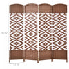 Homcom 4-panel Woven Wicker Room Divider 6ft|Homcom Separateur De Piece En Osier Tisse A 4 Panneaux 6ft