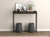 40” Modern Console Table With Sunkey Tray - Dark Grey With Black Metal | Console moderne de 40 po avec plateau encastré - gris foncé avec métal noir