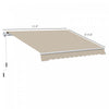Outsunny Retractable Awning Manual Sun Shade Shelter Cream White|Outsunny 12' X 10' Auvent Retractable Manuel Abri Parasol Patio Exterieur Fenetre Terrasse Abri Exte