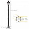 Outsunny 77" Solar Lamp Post Light, Aluminum Outdoor Street Lamp, Black|Outsunny Lampe Solaire De 77", Lampadaire D'exterieur En Aluminium Etanche