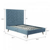 Crosby Modern Upholstered Velvet Full Bed in Blue | Lit double moderne Crosby en velours bleu capitonne