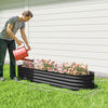 Outsunny Galvanized Raised Garden Bed Planter Box, 6.4 x 2 x 1ft, Dark Grey