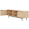 Nordika Hamilton 70" TV Stand with 2 Storage Cabinets - Natural Blonde Oak | Meuble pour téléviseur Hamilton de Nordika de 70 po avec 2 armoires de rangement - chêne blond naturel
