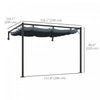 Outsunny 10' X 10' Wall Mounted Metal Pergola With Retractable Roof|Outsunny Pergola Metallique Murale 10' X 10' Avec Toit Retractable