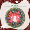 HOMCOM 36in Pre-Lit Christmas Wreath for Front Door with 3D Red Bow