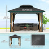 Outsunny 10' X 12' Hardtop Gazebo Outdoor Aluminum Gazebo, Dark Brown