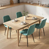 HOMCOM Dining Chairs Set of 4, Kitchen Chair with Metal Legs, Green