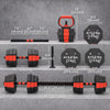 Soozier 6-in-1 Adjustable Dumbbell Set, 55lbs Free Weights Set, Red