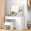 HOMCOM Vanity Table Set, Makeup Table with Stool, LED Mirror and Storage