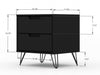 Rockefeller Mid-Century Modern 20" Nightstand in Black (2-Drawer) - Set of 2 | Table de nuit Rockefeller Mid-Century Modern 20" en noir (2 tiroirs) - Lot de 2
