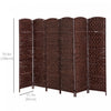 Homcom Double Hinged Woven Wicker Room Divider And Privacy Screens|Homcom Paravent De Separation De Piece En Osier Tisse A 6 Panneaux