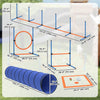 PawHut Dog Agility Training Equipment, 8PCS Dog Obstacle Course Starter Kit with Tunnel, Weave Poles, Adjustable Hurdles, Jump Ring, Pause Box, Bowl, Toys and Carrying Bag