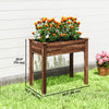 Outsunny 34"x18"x30" Elevated Planter Box, Wooden Patio Raised Garden Bed