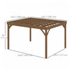 Outsunny 10' X 12' Outdoor Wood Pergola Gazebo For Climbing Plants, Brown|Outsunny 10' X 12' Gazebo Pergola En Bois Pour Plantes Grimpantes, Marron