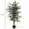 HOMCOM 4.3FT Artificial Ficus Tree for Indoor Decoration