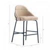 Gracie Modern Metal Upholstered Counter Stool in Tan and Black - Set of 3 | Tabouret de comptoir moderne en metal et tissu Gracie, couleur beige et noir - Lot de 3