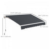 Outsunny 10' X 8' Retractable Awning With LED Lights, Uv40+, Dark Grey|Outsunny Auvent Retractable 10' X 8' Avec Lumieres LED, Uv40+, Gris Fonce