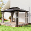 Outsunny 10' X 13' Hardtop Gazebo With Polycarbonate Roof, Aluminum Frame
