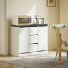 HOMCOM Modern Sideboard with Soft-Close Hinges, Buffet Cabinet, White Wood Grain