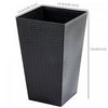 Outsunny Set Of 3 Tall Planters With Drainage Hole, Outdoor & Indoor Flower Pot Set For Front Door, |Outsunny Lot De 3 Pots De Fleurs Hauts Pour Porte D'entree, Entree, Patio Et Terrasse, Noir