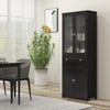 HOMCOM 63" Kitchen Pantry Storage Cabinet w/Adjustable Shelves Glass Door