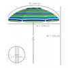 Outsunny 6' Portable Beach Umbrella With Sand Anchor Tilt Bag Multicolour