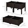 Outsunny 4-piece Raised Garden Bed Pp Raised Flower Bed Vegetable Herb Grow Box Stand|Outsunny Jardiniere Sur Pieds Carre Potager 2 Etages Dim. 80l X 80l X 44h Cm Insert Dirrigation Pla