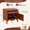 Amelia Vintage 24" Nightstand with Carved Drawer and Cabinet,Brown | Amelia Table de Nuit Vintage de 24" avec Tiroir Sculpte et Cabinet, Marron