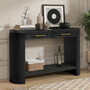 Olivia 47.25“ Modern Sofa Table with Storage and Drawers - Black | Console moderne Olivia 120 cm avec rangement et tiroirs - noire