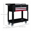 Homcom Rolling Tool Cart 330 Lbs Steel Utility Cart With Drawers Black|Homcom Chariot A Outils Roulant 330 Lb Chariot Utilitaire Avec Tiroirs Noir