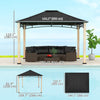 Outsunny 10' X 12' Hardtop Gazebo With Metal Roof, Wood Grain Frame