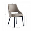 Tremont Modern Metal Vegan Leather Dining Chair in Taupe | Chaise de salle a manger moderne Tremont en metal et cuir vegetalien taupe