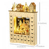Homcom Christmas Advent Calendar, Wooden 24 Dasys Countdown To Christmas|Homcom Calendrier De L'avent De Noel, Compte A Rebours Jusqu'a Noel En Bois