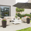 Costway 2pcs Outdoor Wicker Flower Pot 22.5"tall Planters With Drainage Hole Coffee