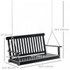 Outsunny 2-seater Porch Swing Outdoor Patio Swing Chair With Slatted Design|Outsunny Balancelle De Porche 2 Places Avec Design A Lattes