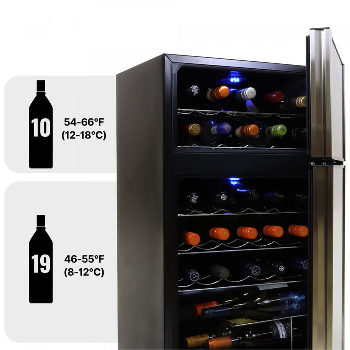 Koolatron 29 Bottle Dual Zone Compressor Wine Cellar