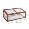 Outsunny 39" X 26" X 16" Wooden Cold Frame Polycarbonate Planter Box, Brown|Outsunny Jardiniere En Polycarbonate En Bois 39" X 26" X 16", Marron