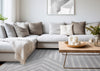 Forte Grey White Modern Striped Area Rug - 7'9" x 10'6"|Carpette Forte grise et blanche à motif de rayures modernes - 7 pi 9 po x 10 pi 6 po