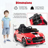 Costway 12v Licensed Ford Mustang Shelby Gt500 Kids Ride On Car With Remote Control Red