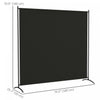 Outsunny Single Panel Privacy Screen, Uv30+ Room Divider, Black