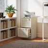 HOMCOM 2 Drawer File Cabinet Lockable Filing Cabinet for A4 Letter Oak