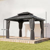Outsunny 10' x 12' Hardtop Gazebo Canopy with Double Galvanized Steel Roof