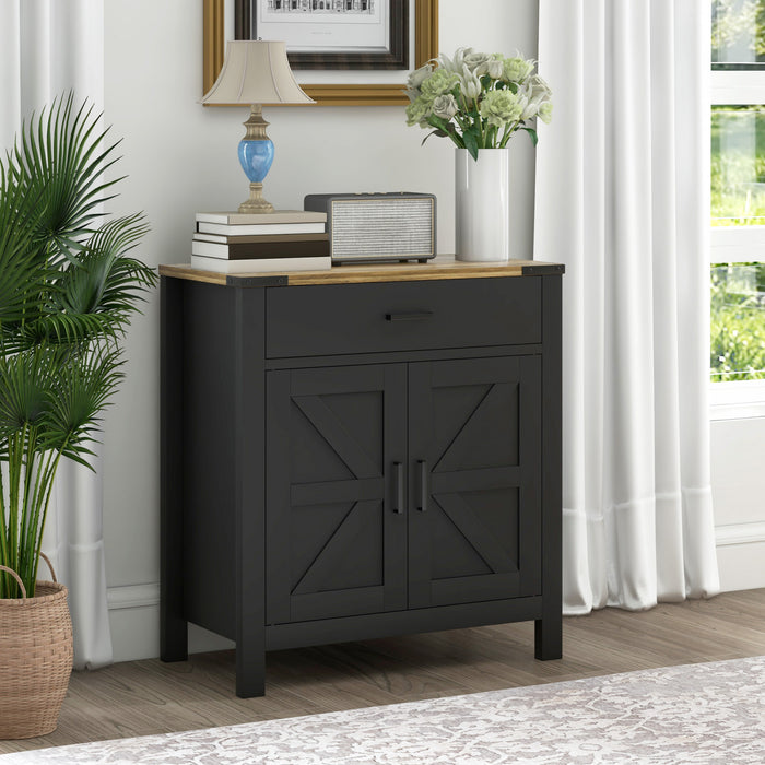 HOMCOM Sideboard Buffet Cabinet w/ Drawer and Shelf, Farmhouse Sideboard