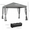 Outsunny 10' X 10' Pop Up Canopy Tent Gazebo With Removable Mesh Sidewall|Outsunny 10 'x 10' Tente Gazebo Avec Paroi Laterale En Maille Amovible