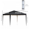 Outsunny 10 X 10ft Folding Pop Up Tent Canopy Outdoor Gazebo, Black