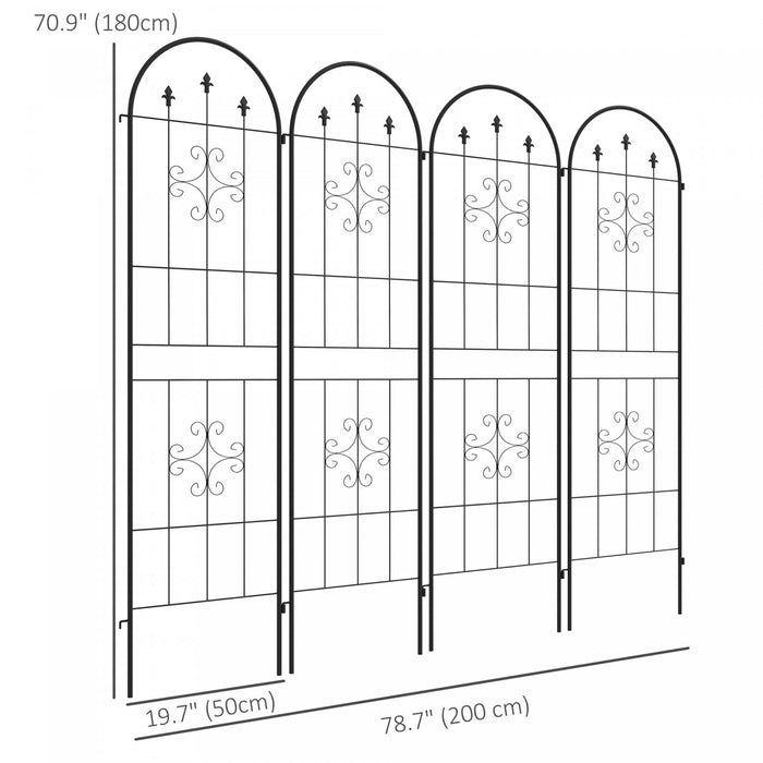 Set Of 4 Garden Trellis Metal Trellis For Climbing Plants Flowers
