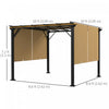 Outsunny 10' X 10' Retractable Pergola Canopy For Backyard, Garden, Brown|Outsunny Auvent De Pergola Retractable 10' X 10' Pour Jardin, Marron