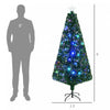 Homcom 6ft Prelit Fiber Optic Artificial Christmas Tree With 230 Tips And 24 Led Lights|Homcom Arbre De Noel Artificiel A Fibre Optique Pre-eclaire De 6 Pieds Avec 230 Embouts Et 24 Lumieres Led