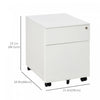 Vinsetto 2 Drawers File Cabinet On Wheels Lockable For Home Office|Vinsetto Classeur A 2 Tiroirs, Verrouillable Sur Roues Pour Le Bureau